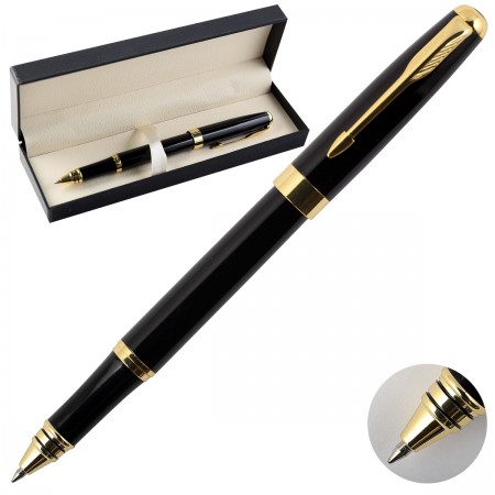 Ручка шариковая подарочная FIORENZO, корпус золото/черный, синяя