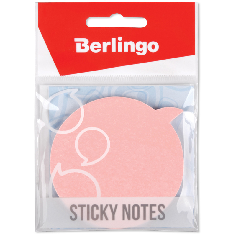 Блок самоклеящийся фигурный Berlingo "Диалог", 70х70мм, 50л, розовый неон