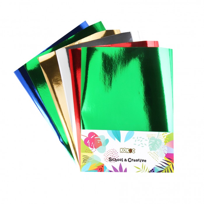 Цветная бумага А4 5л. 5 цветов, металлизированная