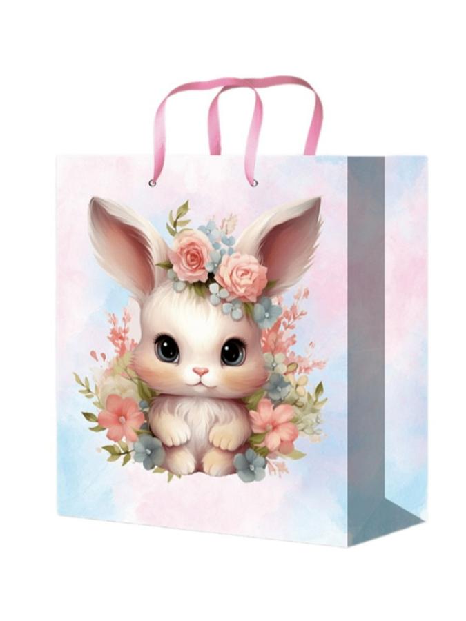 Пакет подарочный 11,5x14,5x6 см "Славный зайчик" с глянцевой ламинацией