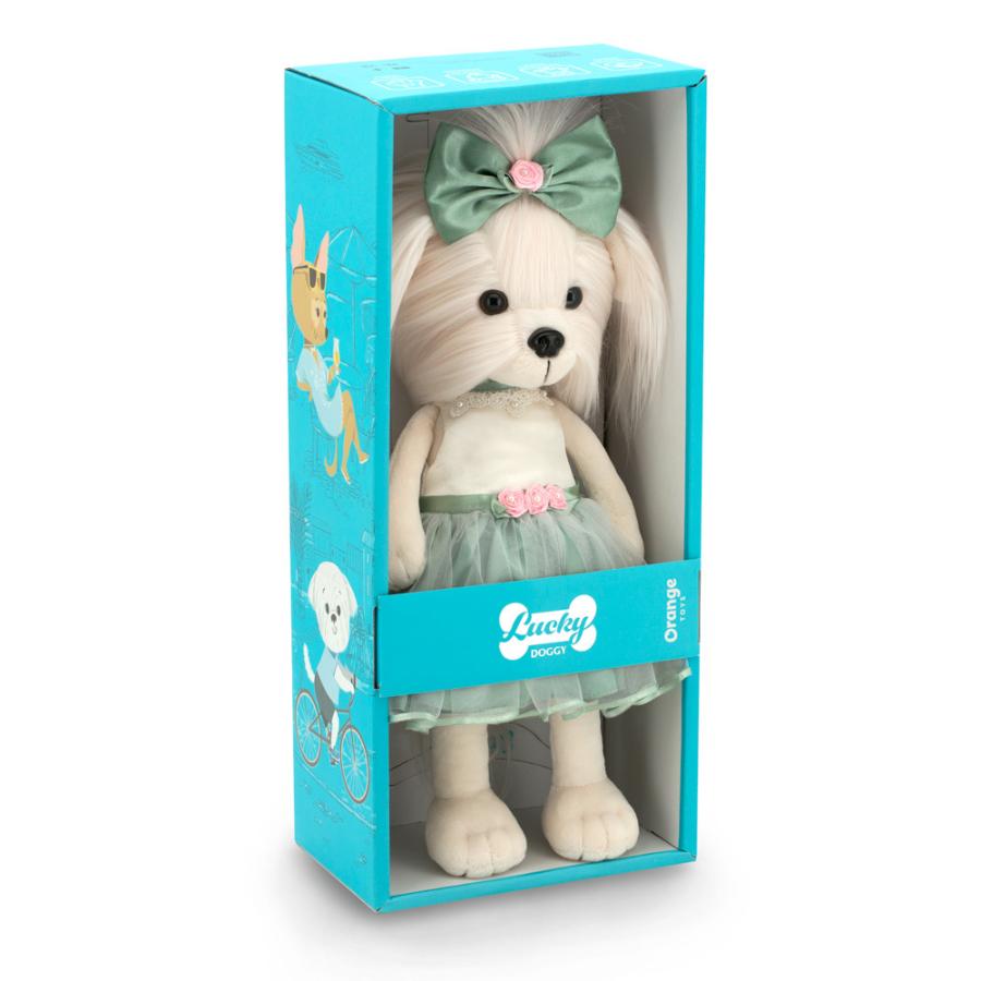 Игрушка мягкая "Собачка Lucky Mimi. Розовый бутон" с каркасом, 25 см
