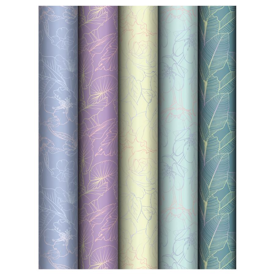 Бумага упаковочная 70х100 см "Grace twigs", ассорти