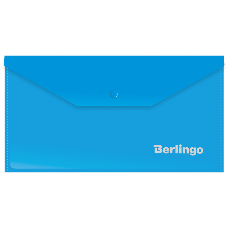 Папка-конверт на кнопке С6 Berlingo, 180 мкм. синяя