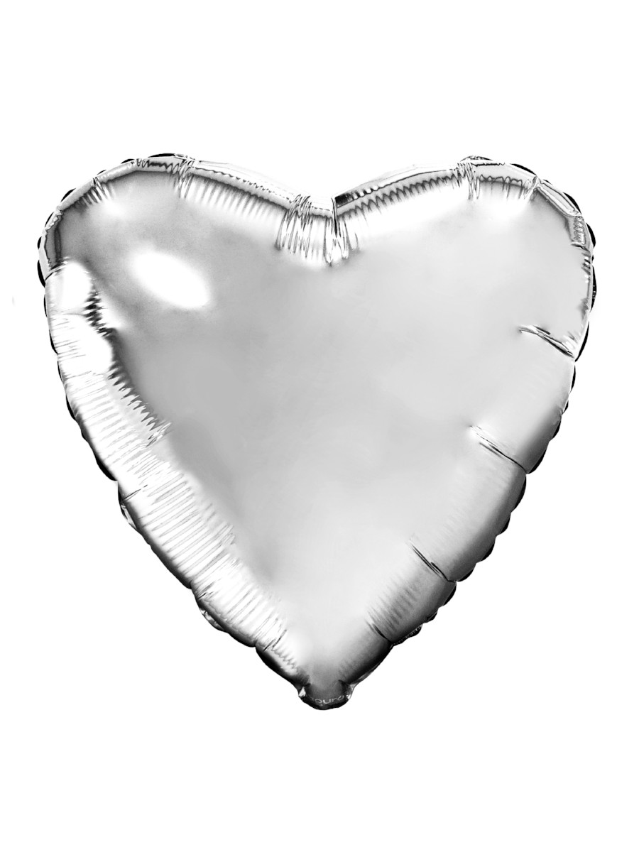 Шар из фольги "Сердце Серебрянный"