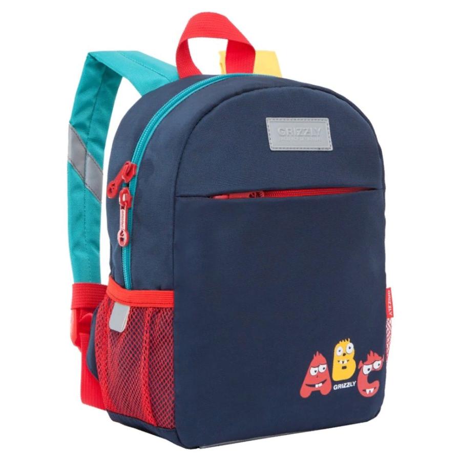 Рюкзак детский GRIZZLY "ABC", темно-синий