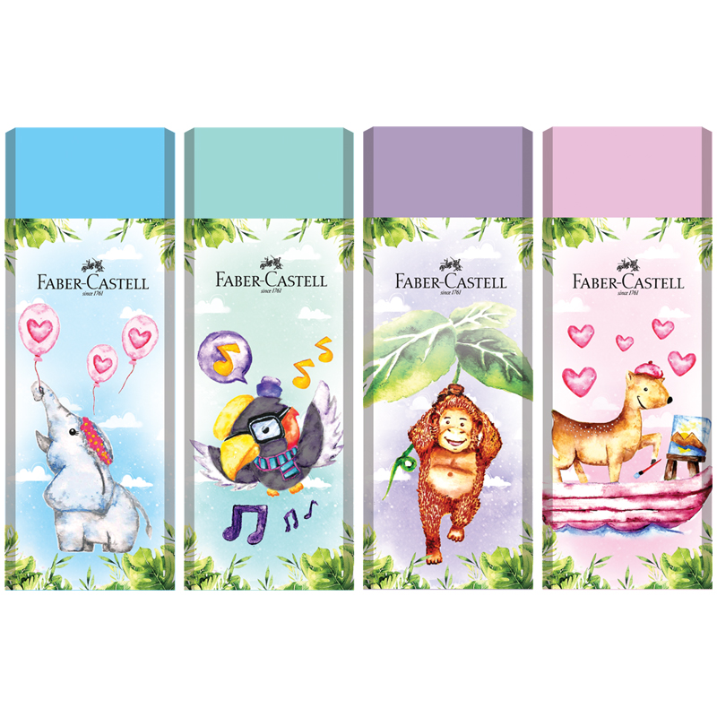 Ластик Faber-Castell "Happy Jungle", прямоугольный, 62х21,8х11,5мм