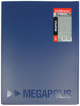Папка с пружинным скоросшивателем E.Krause "MEGAPOLIS", 600 мкм, синяя