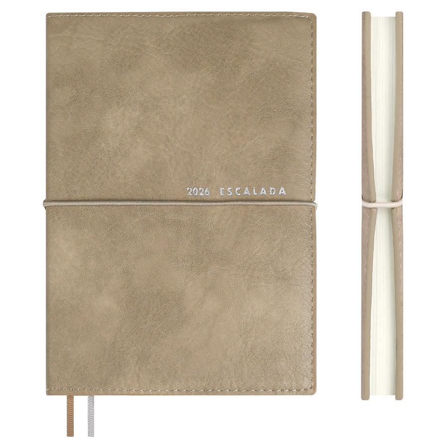 Ежедневник А6+ 128 л  2026, ESCALADA, Шеврет бежевый, кожзам