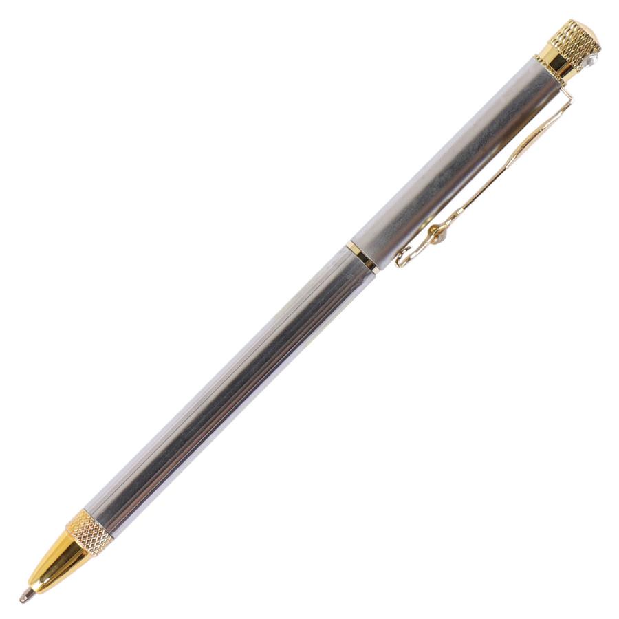 Ручка шариковая подарочная серебряный корпус с отделкой стразами FIORENZO 