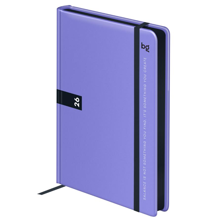 Ежедневник А6 176 л. 2026г, BG "Monochrome. Mauve", 7Бц, лиловый, soft touch