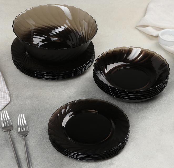 Набор посуды "Ocean. Eclipse", 19 предметов, цвет дымчатый