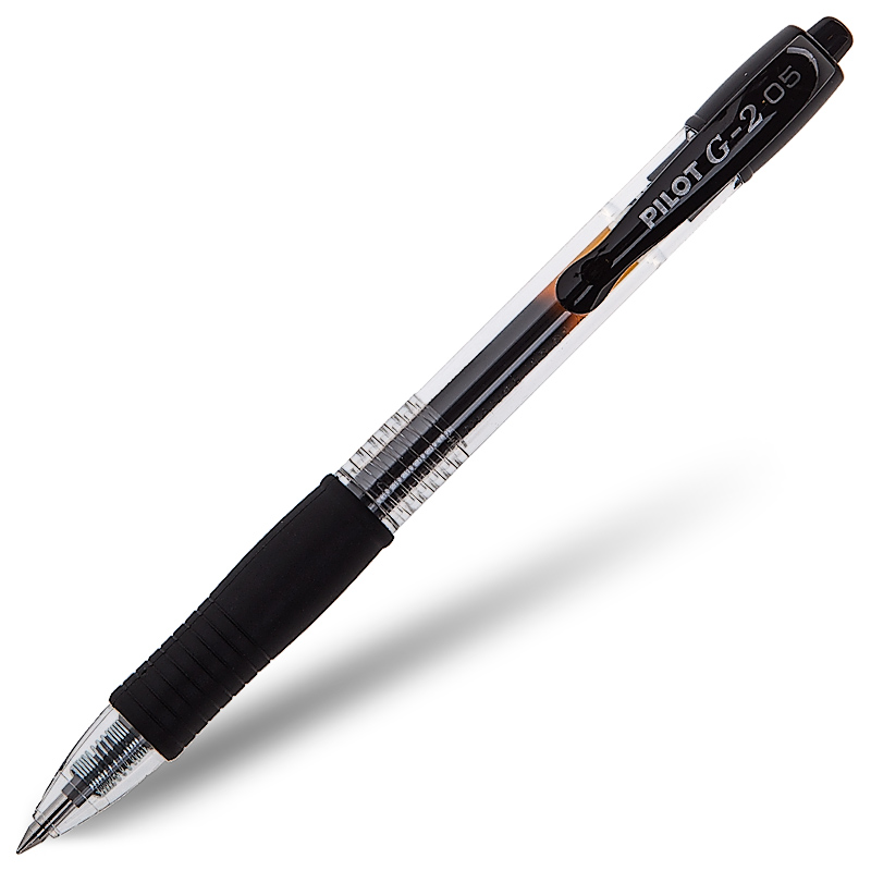 Ручка гелевая автоматическая PILOT "G-2" 0,5 мм, грип, черная