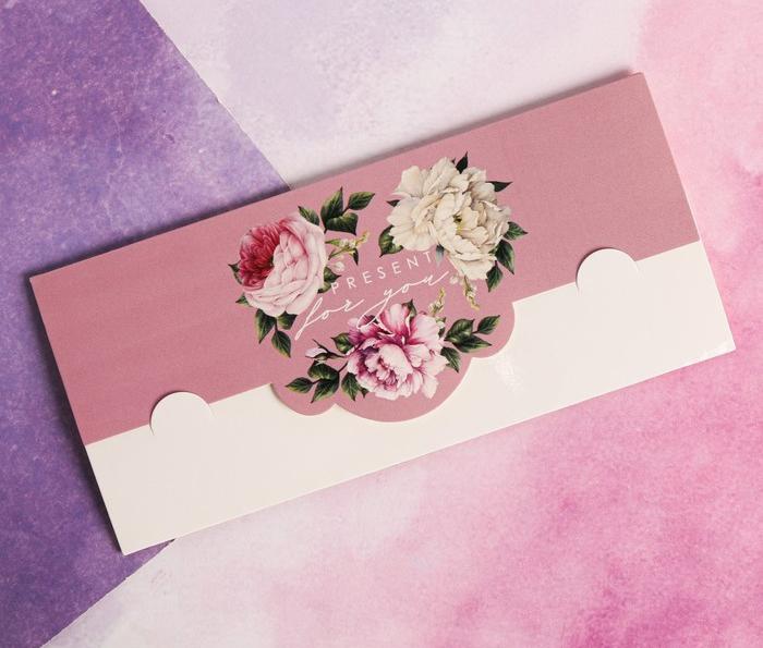 Открытка-конверт "Present for you" цветы