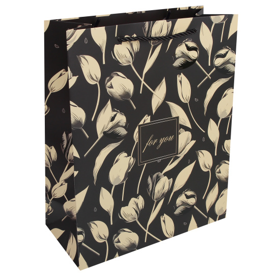 Пакет подарочный 26x32x12 см "Тюльпаны"