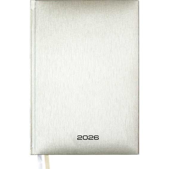 Ежедневник А5 168 л. 2026г. "Attomex. Regent", бумвинил тиснение фольгой, серебристый