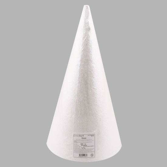 Пенопластовая заготовка Конус h-32 см, цвет белый 