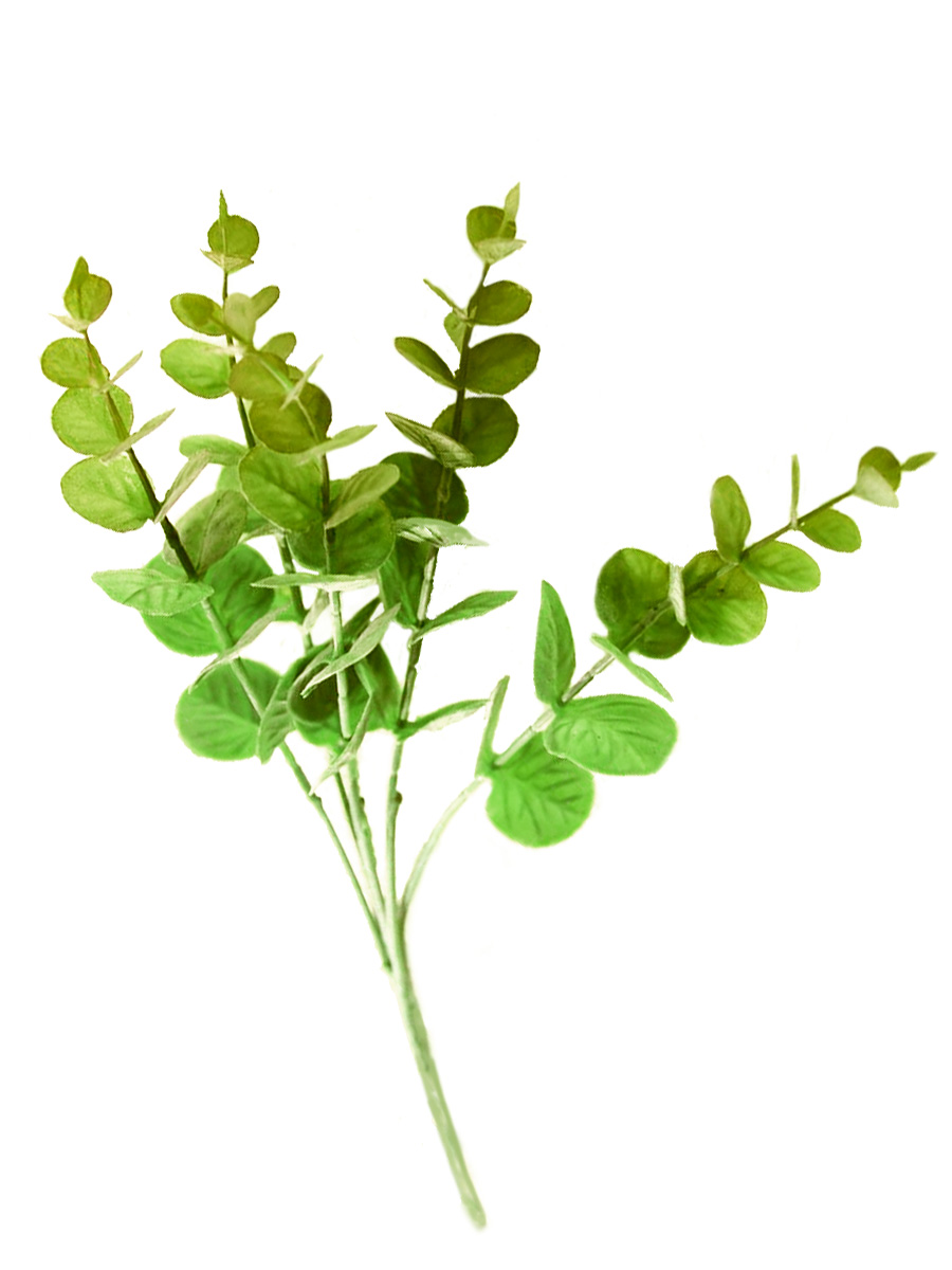 Ветка искусственных цветов "Летний эвкалипт зеленый" из полиэтилена, 27х10х10 см