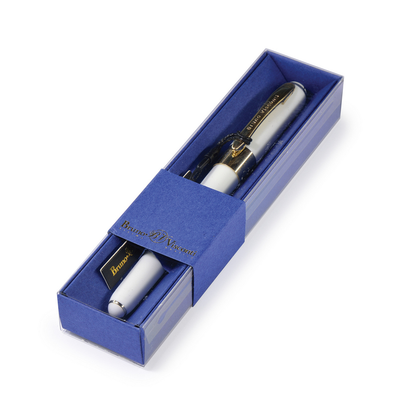 Ручка шариковая Bruno Visconti "MONACO" 0,5 мм синяя, белый корпус, синяя коробка