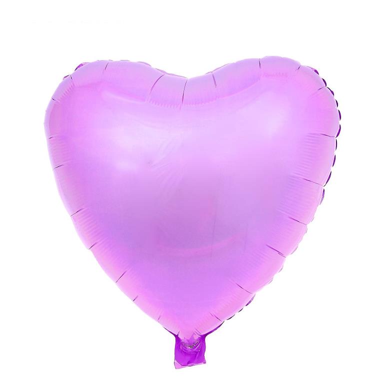 Шар из фольги "Сердце", пастель лиловый