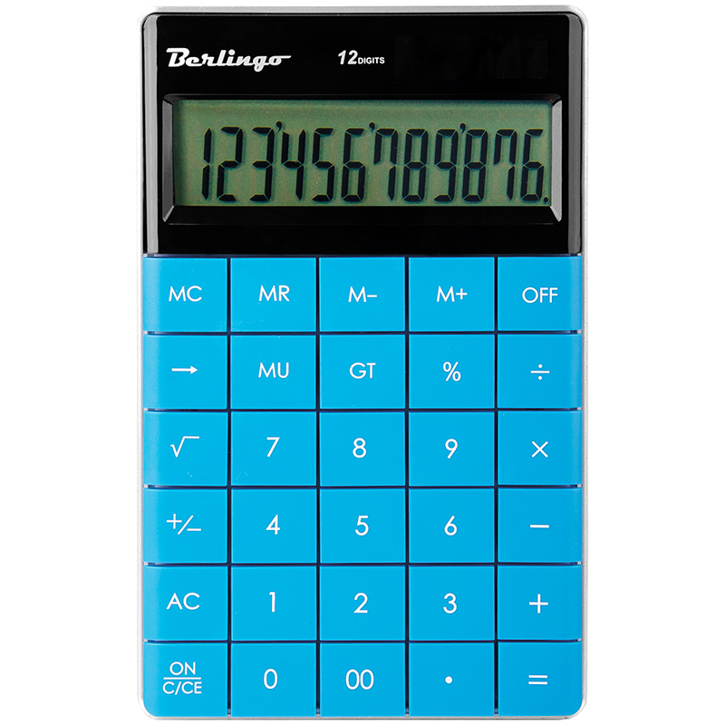 Калькулятор "Berlingo" PowerTX 12 разрядный, настольный, синий