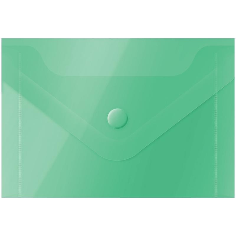 Папка-конверт на кнопке А7 OfficeSpace, 150 мкм, зеленая