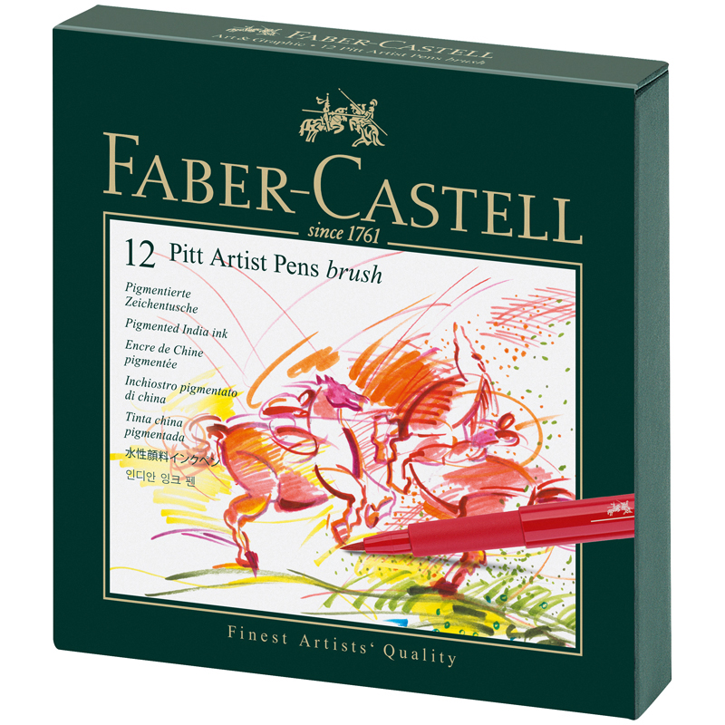 Набор ручек капиллярных Faber-Castell "Pitt Artist Pen Brush" 12 шт.