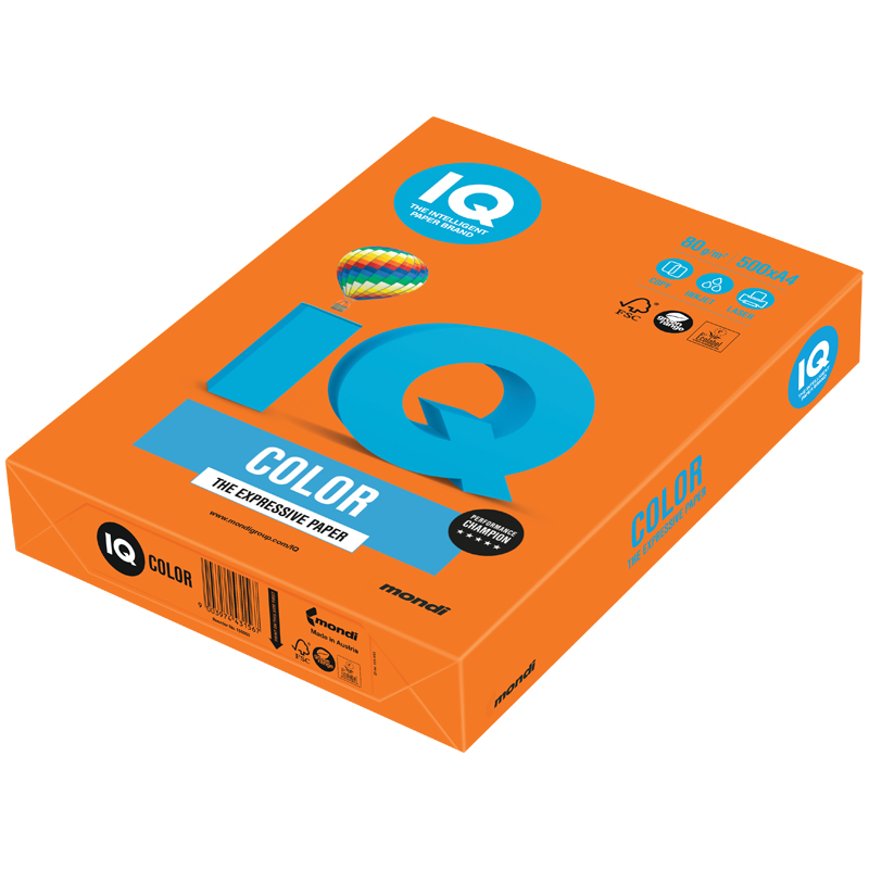 Бумага "IQ Color INTENSIVE" А4,  80 г/м, 100 л., оранжевая