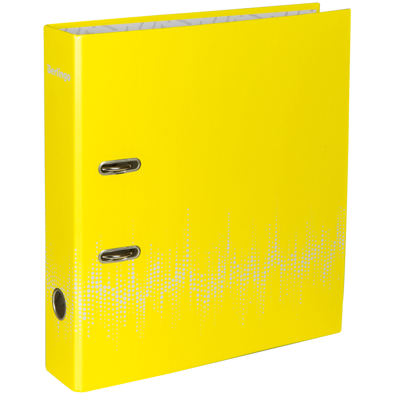 Папка-регистратор Berlingo "Neon", 70 мм, желтая ламинированная