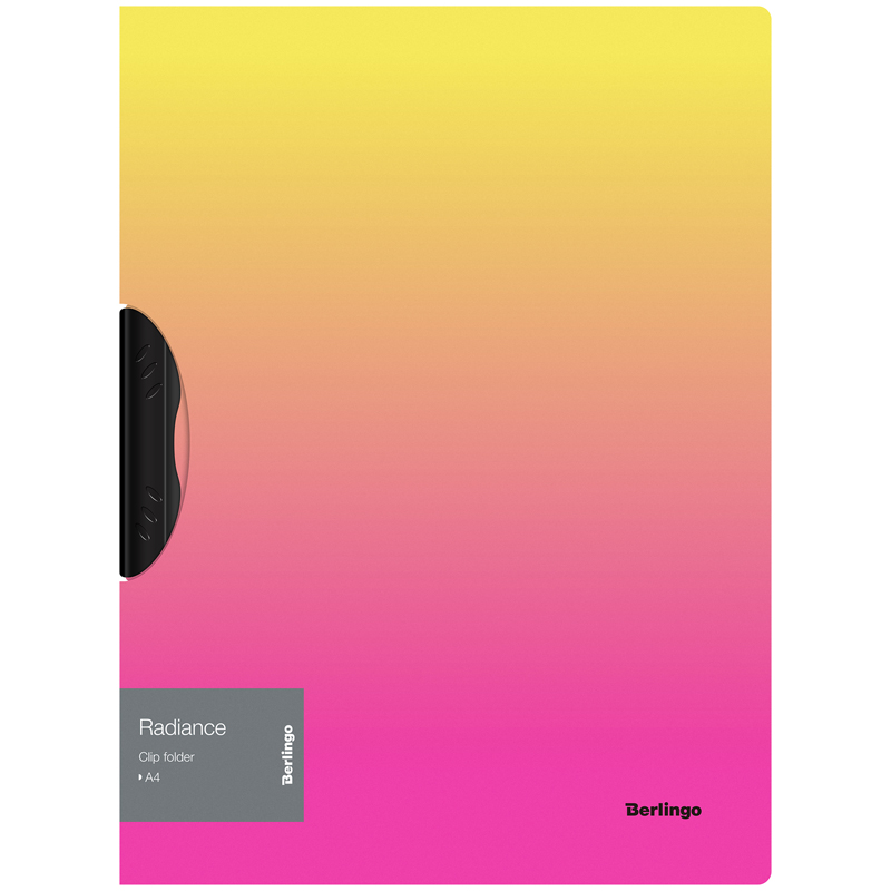 Папка с пластиковым клипом Berlingo "Radiance", 450мкм, желтый/розовый градиент