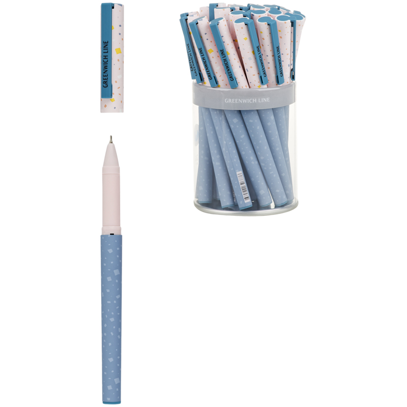 Ручка шариковая Greenwich Line "Stylish confetti" 0,7 мм, синяя, игольчатый стержень