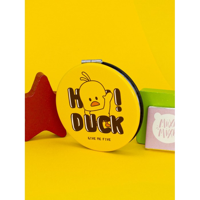 Зеркало косметическое "Уточка Hey Duck", круглое желтое