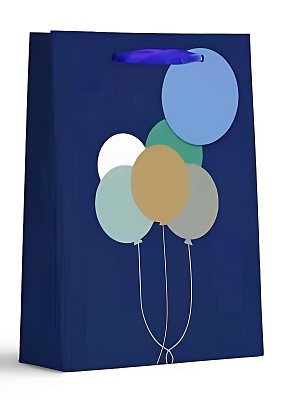 Пакет подарочный 31x40x12 см "Синий модерн"