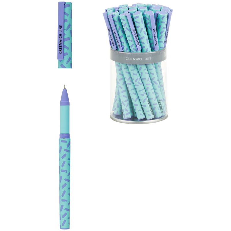Ручка шариковая Greenwich Line "Pattern lavender" 0,7 мм, синяя, игольчатый стержень