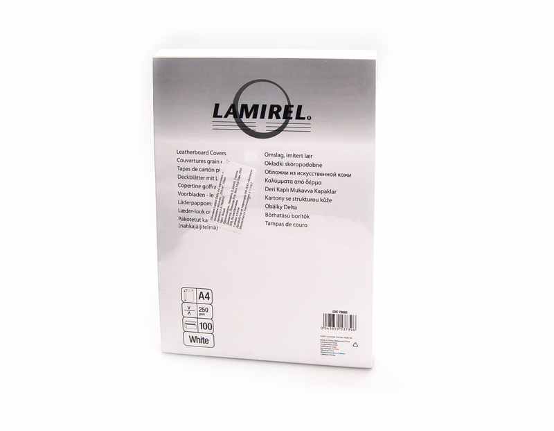 Обложка Lamirel "Delta" А4, картон с тиснением под кожу, белая (100 шт)