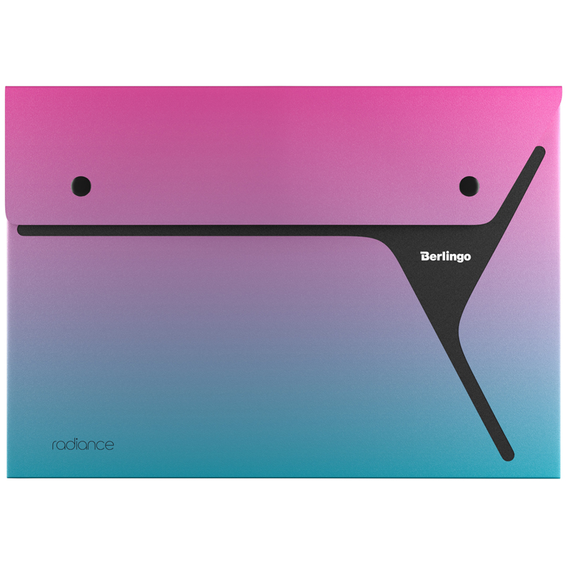 Папка-конверт на 2 кнопках A4 Berlingo "xProject. Radiance", 300мкм, розовый/голубой градиент