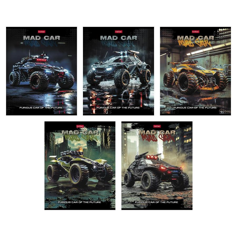 Тетрадь 48 л MAD CAR, пластиковая обложка