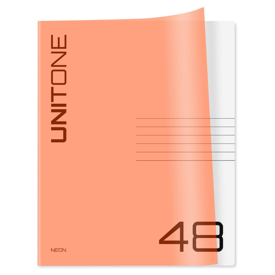 Тетрадь 48 л UniTone. Neon. пластиковая обложка. неон оранжевый