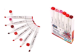 Набор маркеров для скетчинга Fantasia, 6 цветов, розовые цвета, 2,5-6,2 мм, двусторонние