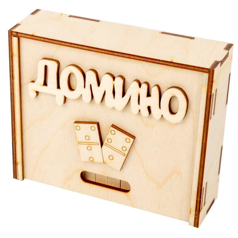 Игра детская настольная "Домино", деревянная коробка