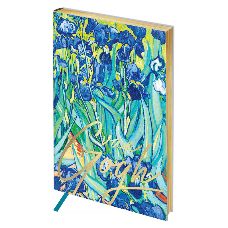 Книжка записная А5 80 л Greenwich Line "Vision. Van Gogh.  Irises", тон. блок, золот срез ЛАЙТ