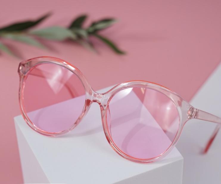 Солнцезащитные очки "Color" pink, с чехлом