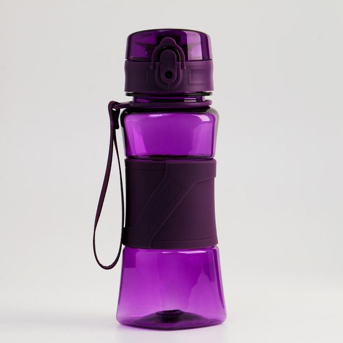Бутылка 450 мл с резиновой вставкой, фиолетовая