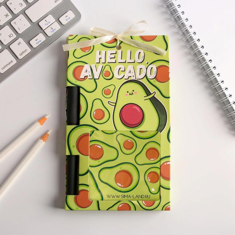 Набор подарочный "Hello avocado", блок бумаги и ручка