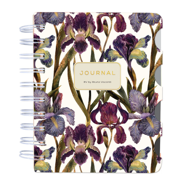 Книжка записная А6 120 л гребень, ART JOURNAL "FLORA.Ирисы" с разделителями
