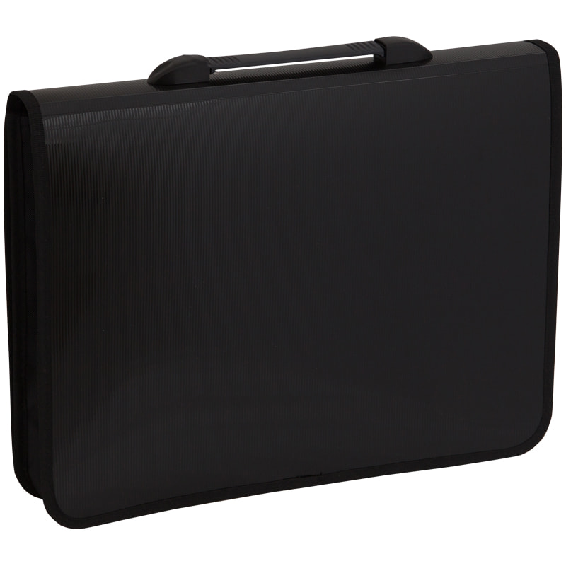 Папка-портфель 1 отделение OfficeSpace, А4+, 2 кармана, черный