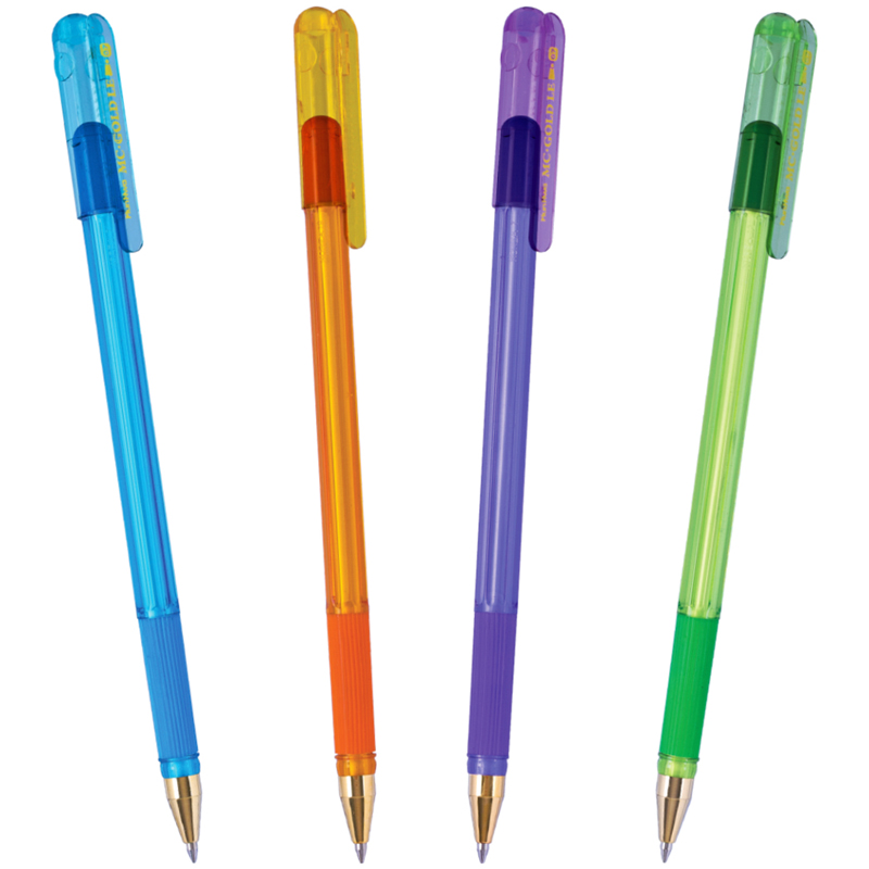 Ручка шариковая MunHwa "MC Gold LE" синяя, 0,5мм, грип, корпус ассорти