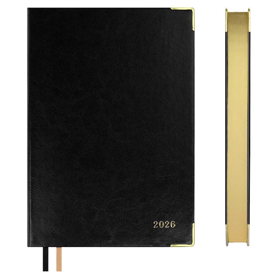 Ежедневник А5 176 л  2026, ESCALADA, Сариф черный, кожзам