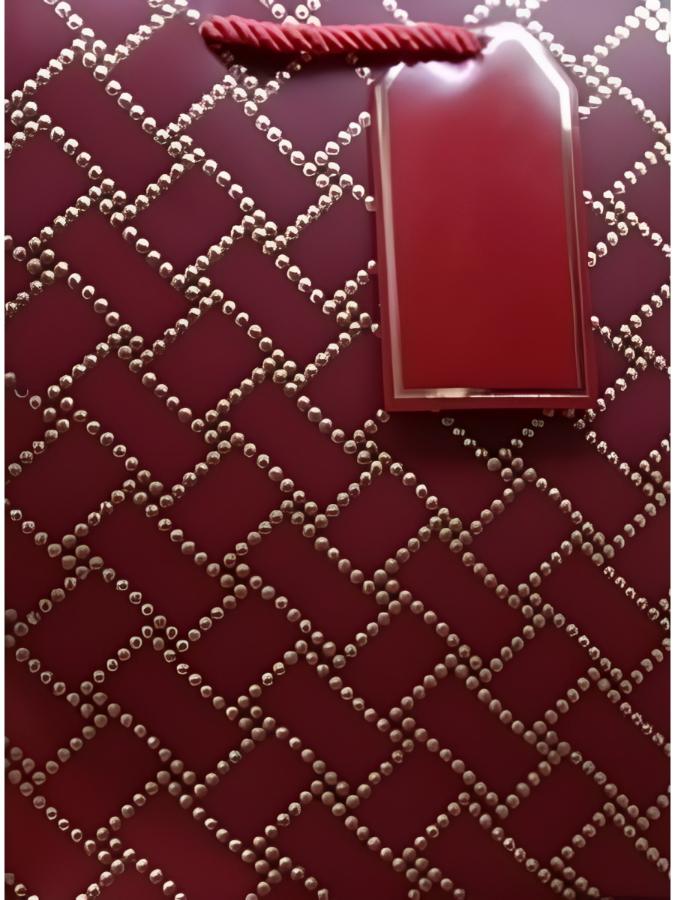 Пакет подарочный 18x23,5x8 см "Бусины", красный