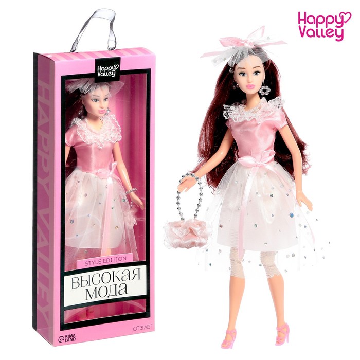 Игрушка Кукла "Высокая мода" шарнирная, розовый стиль