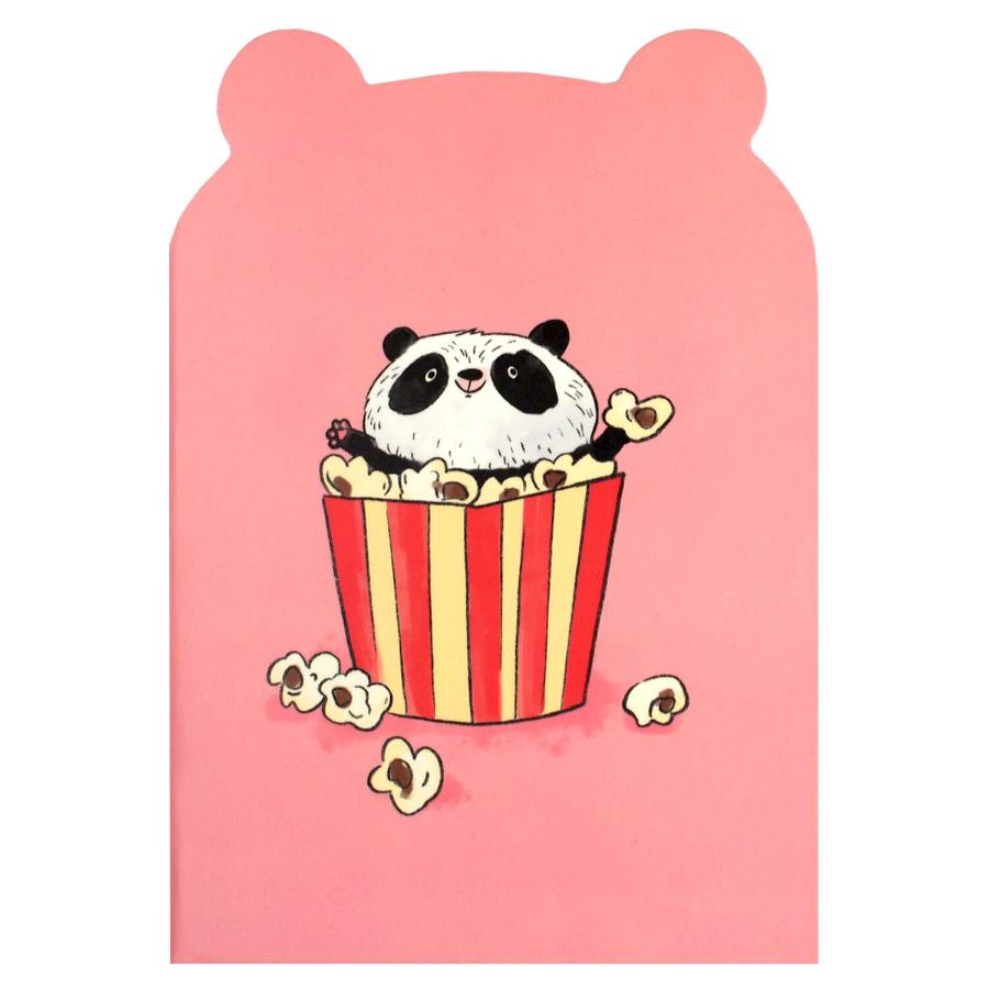 Блокнот В6 32 л, Панда с поп-корном, фигурный